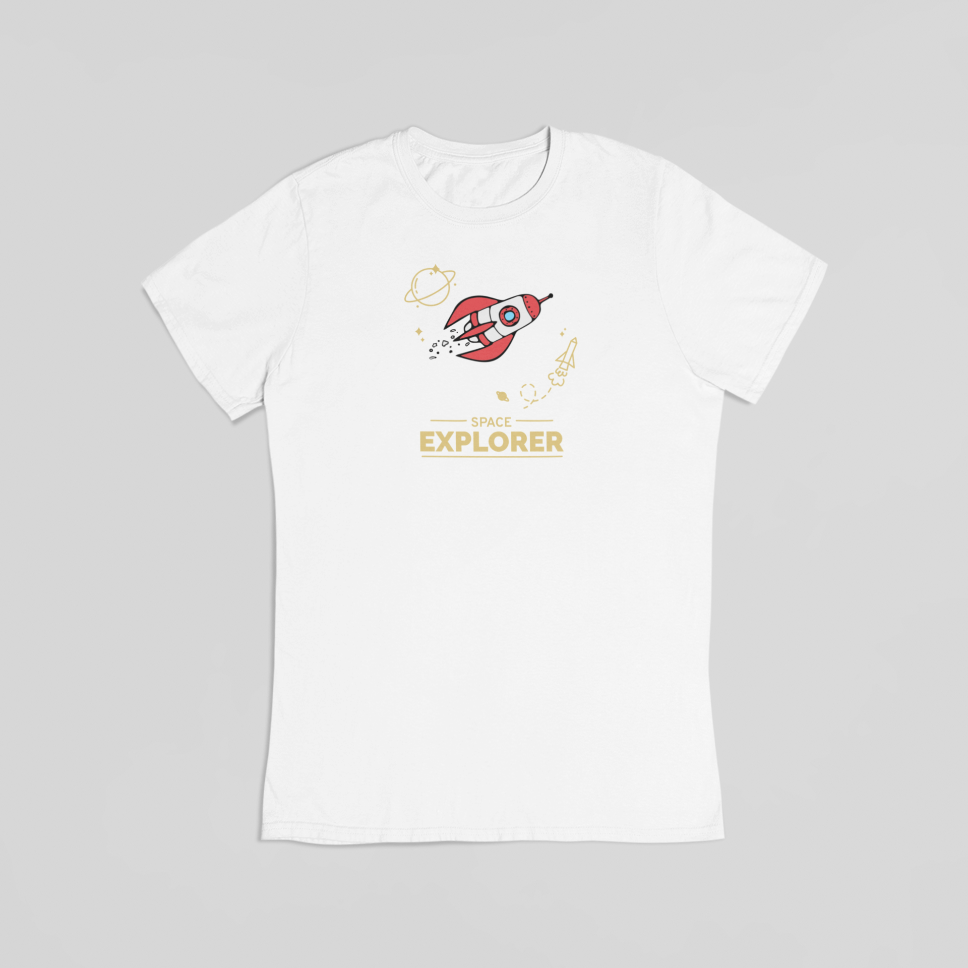 Space explorer hvid T-shirt