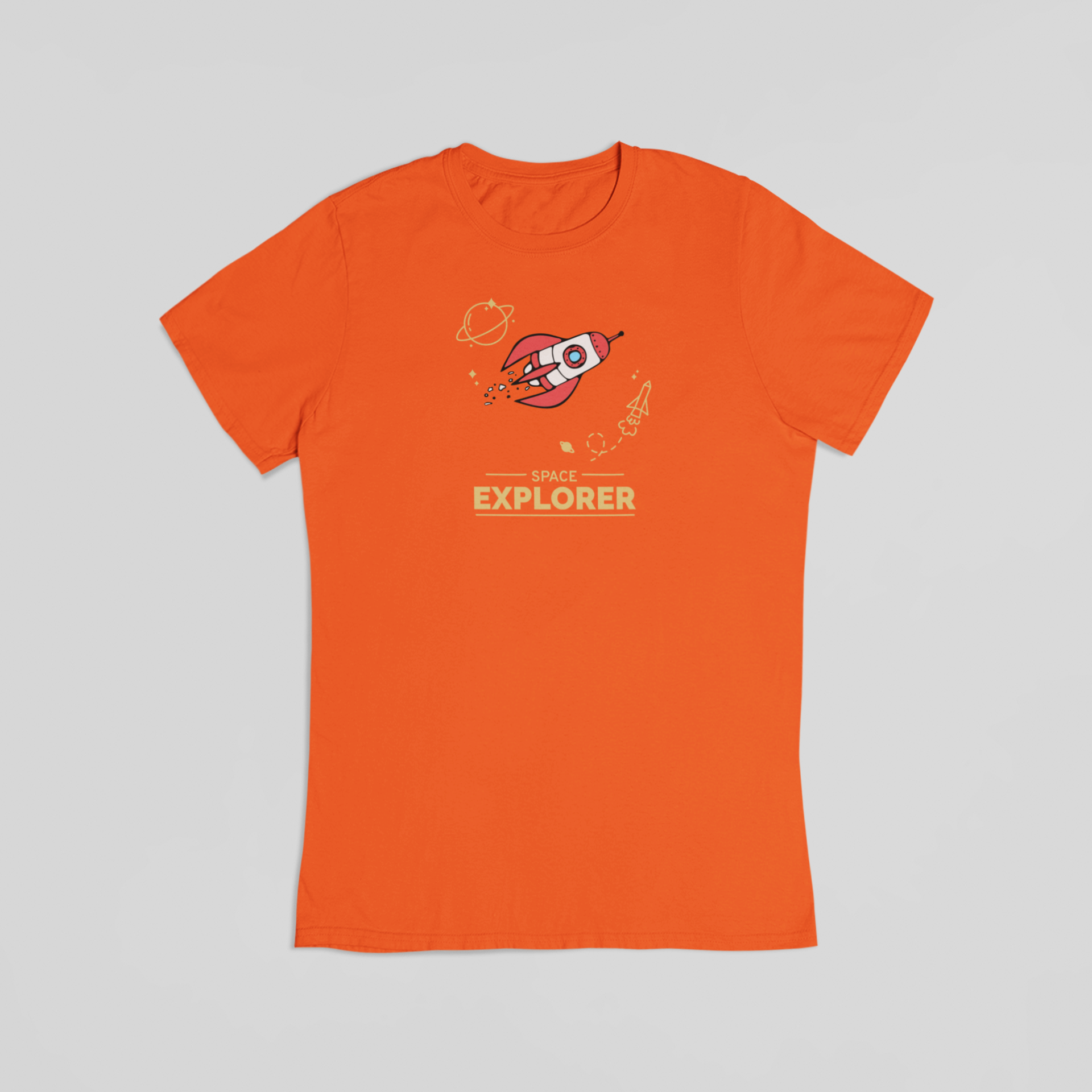 Space explorer orange T-shirt