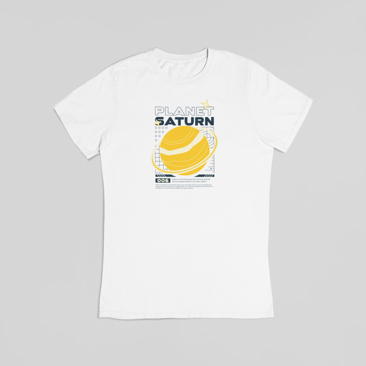 Planet saturn hvid T-shirt
