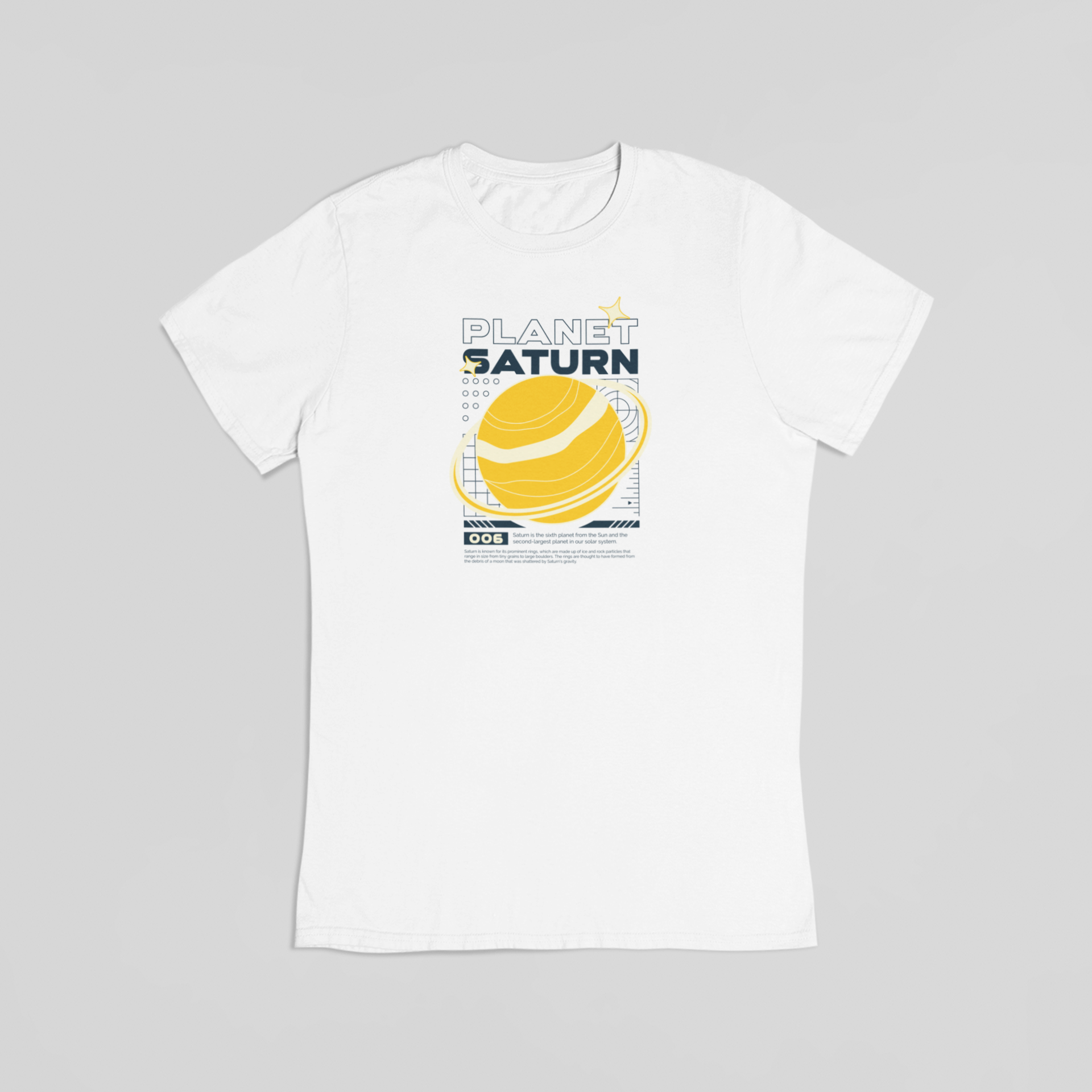 Planet saturn hvid T-shirt