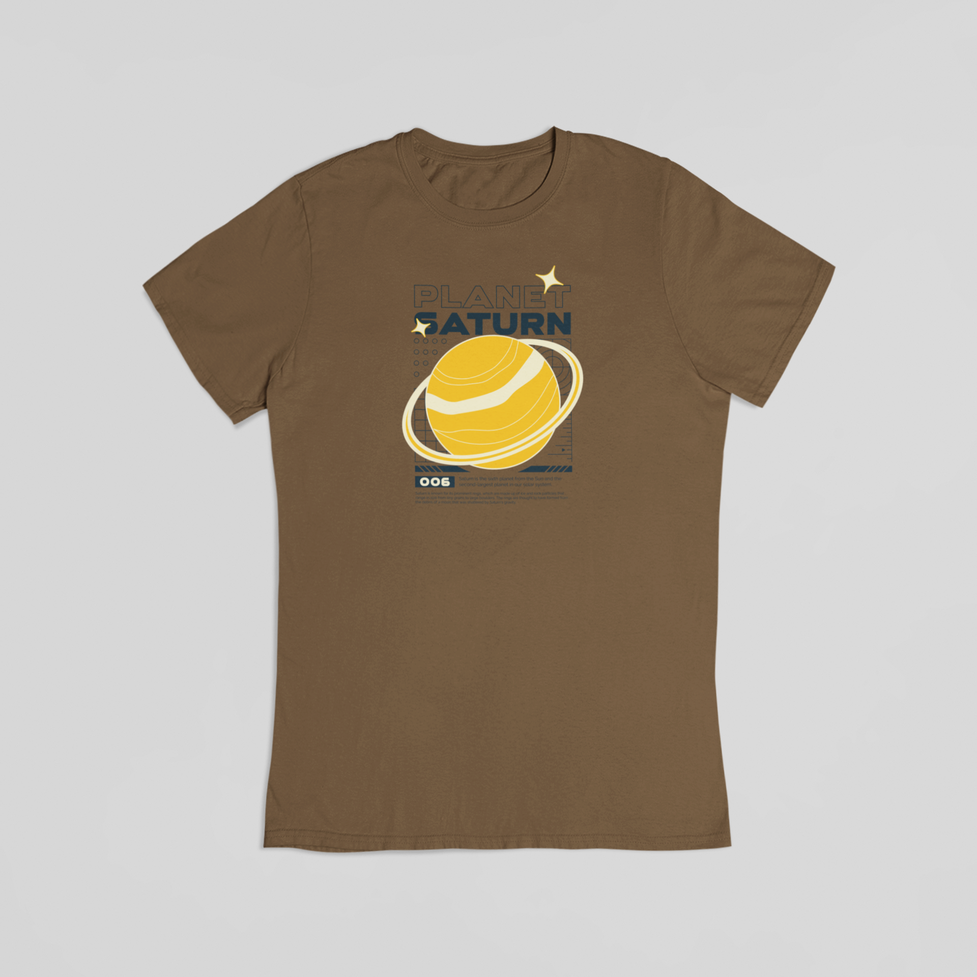 Planet saturn brun T-shirt