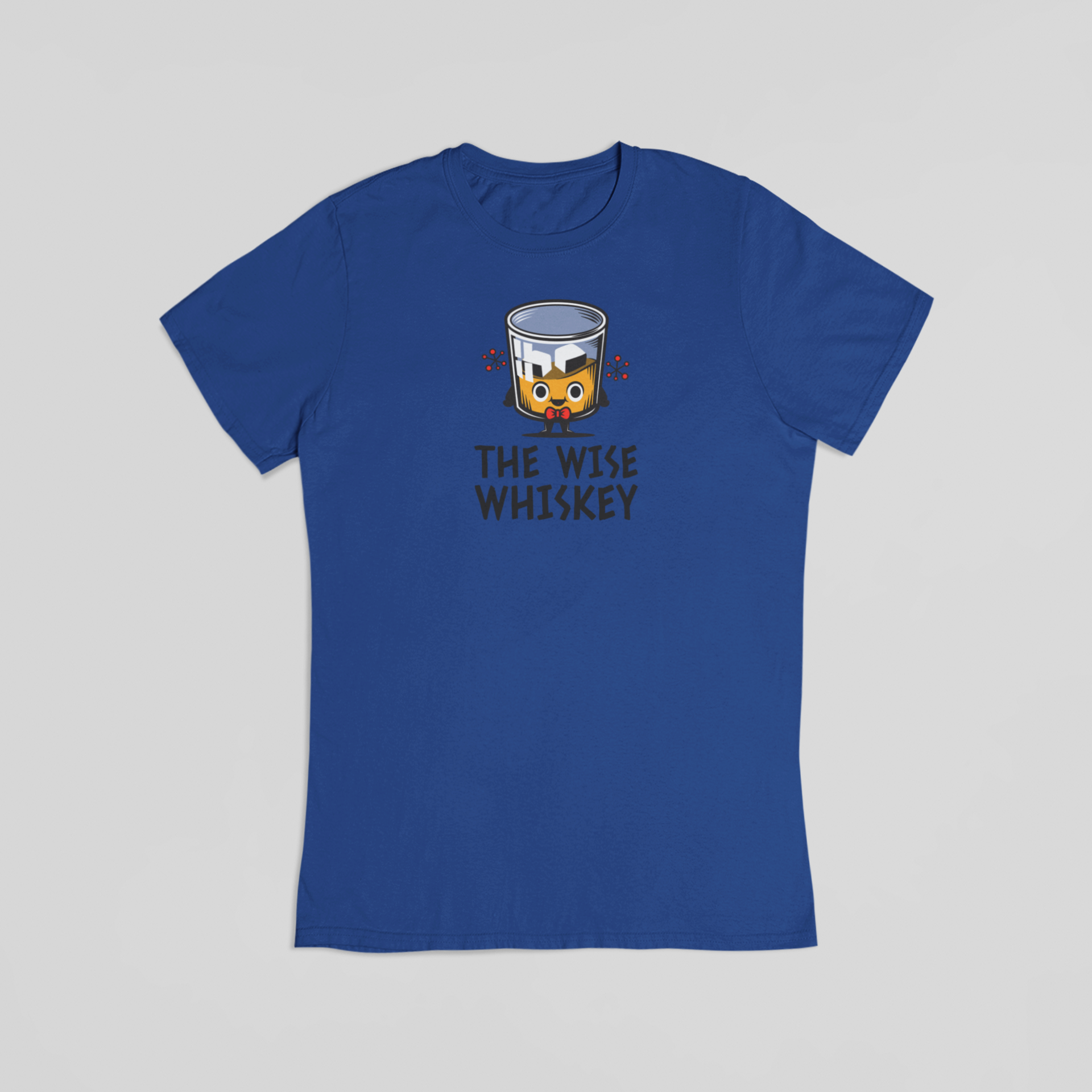 The wise whiskey blå T-shirt
