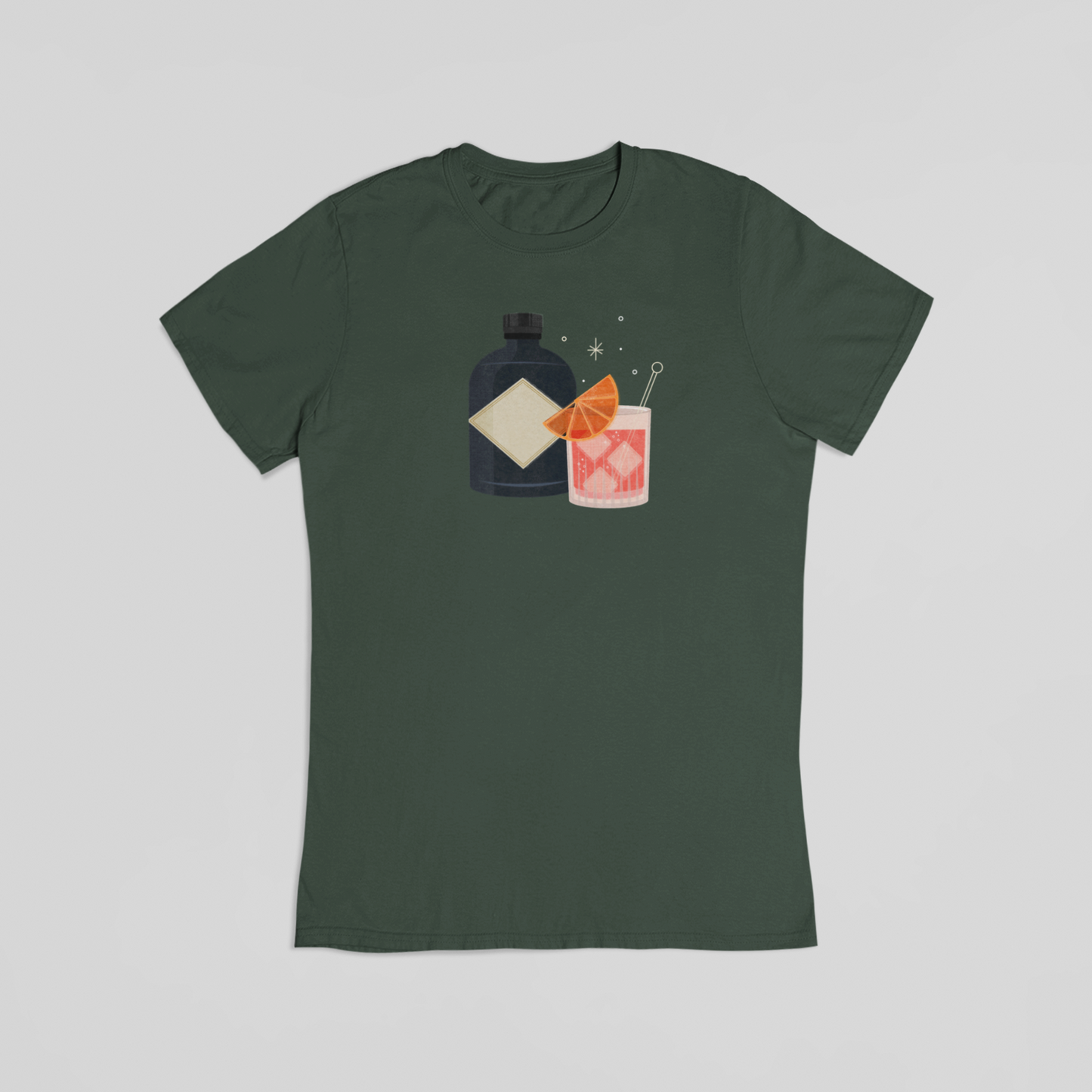 negroni cocktail grøn T-shirt