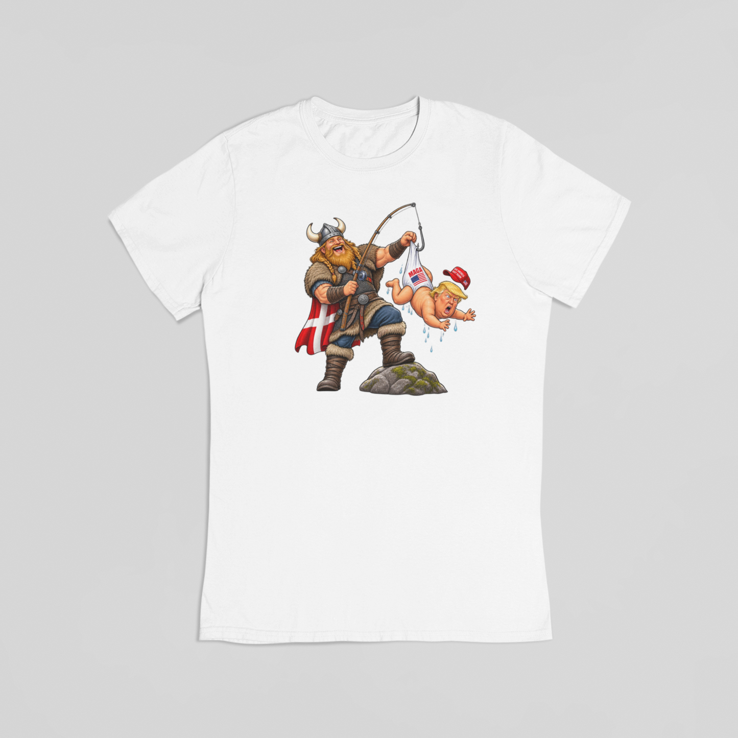 Trump på krogen hvid T-shirt