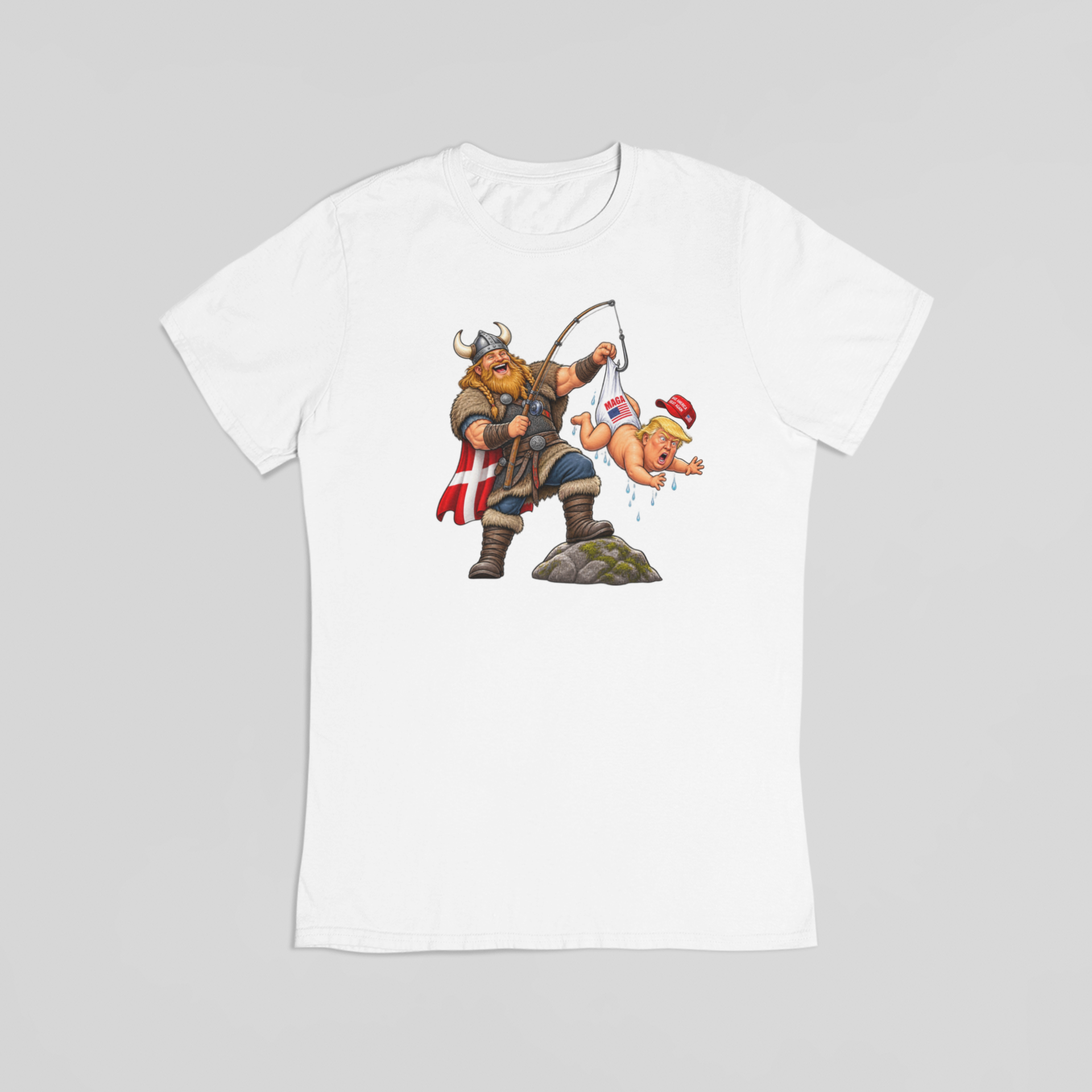 Trump på krogen hvid T-shirt