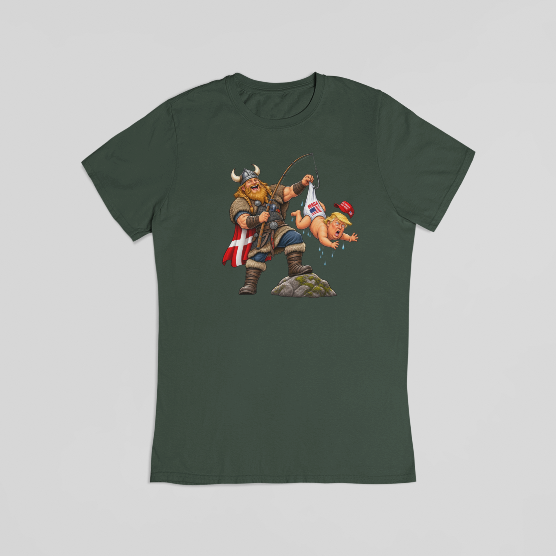 Trump på krogen grøn T-shirt
