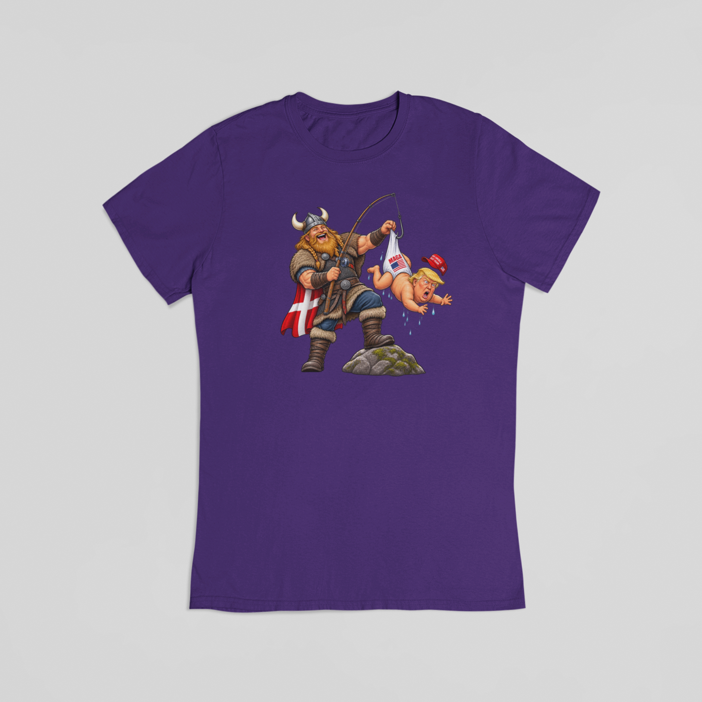 Trump på krogen lilla T-shirt