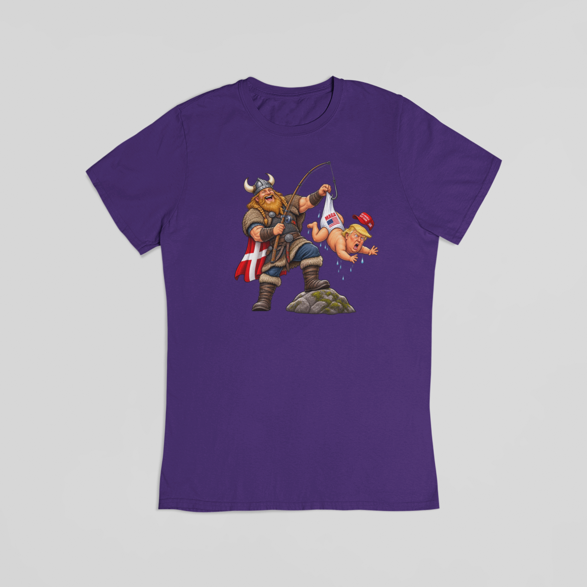 Trump på krogen lilla T-shirt