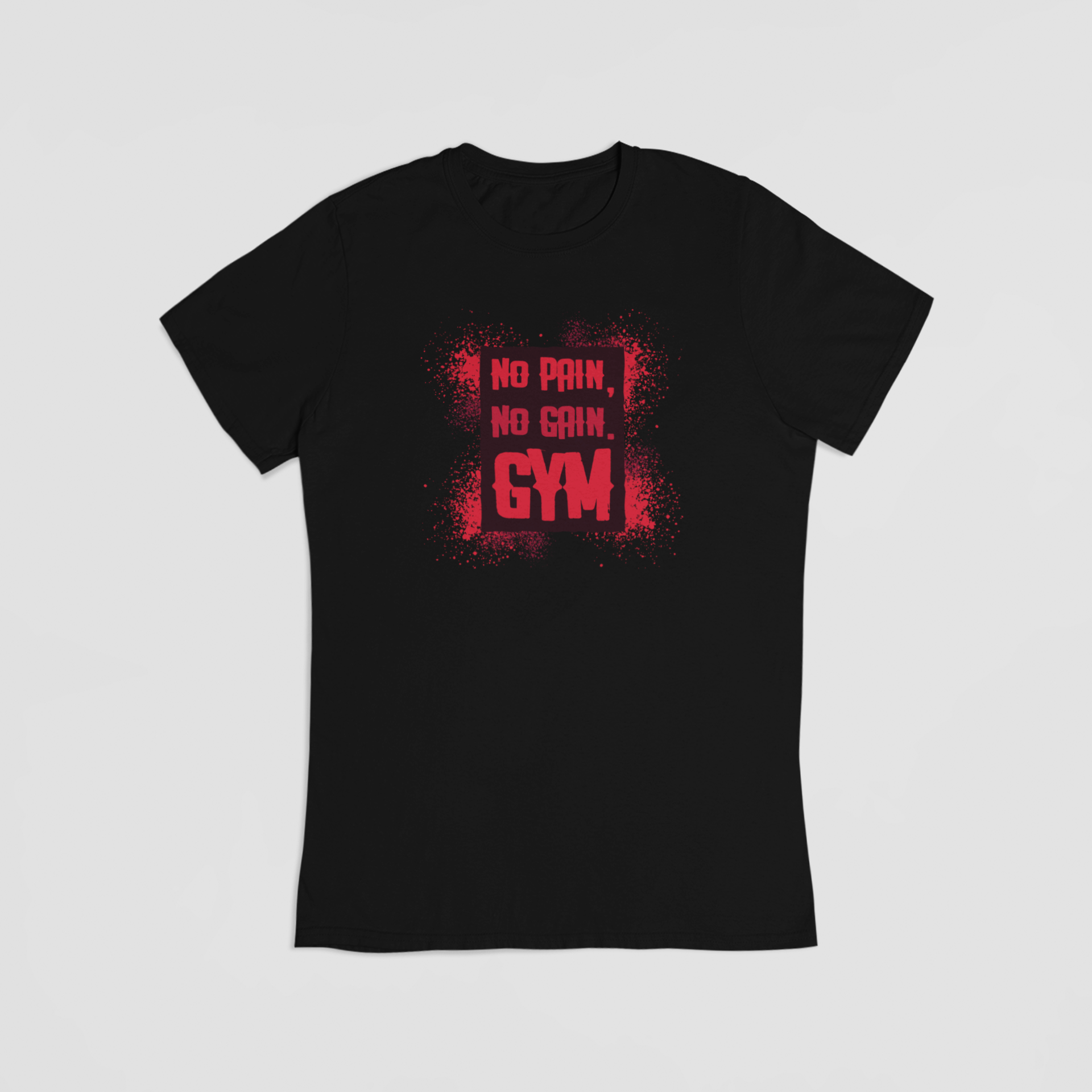 No Pain, No Gain, Gym - sort T-shirt