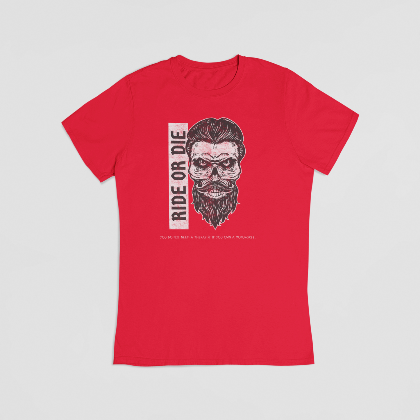 Ride or Die  Motorcykel rød t-shirt