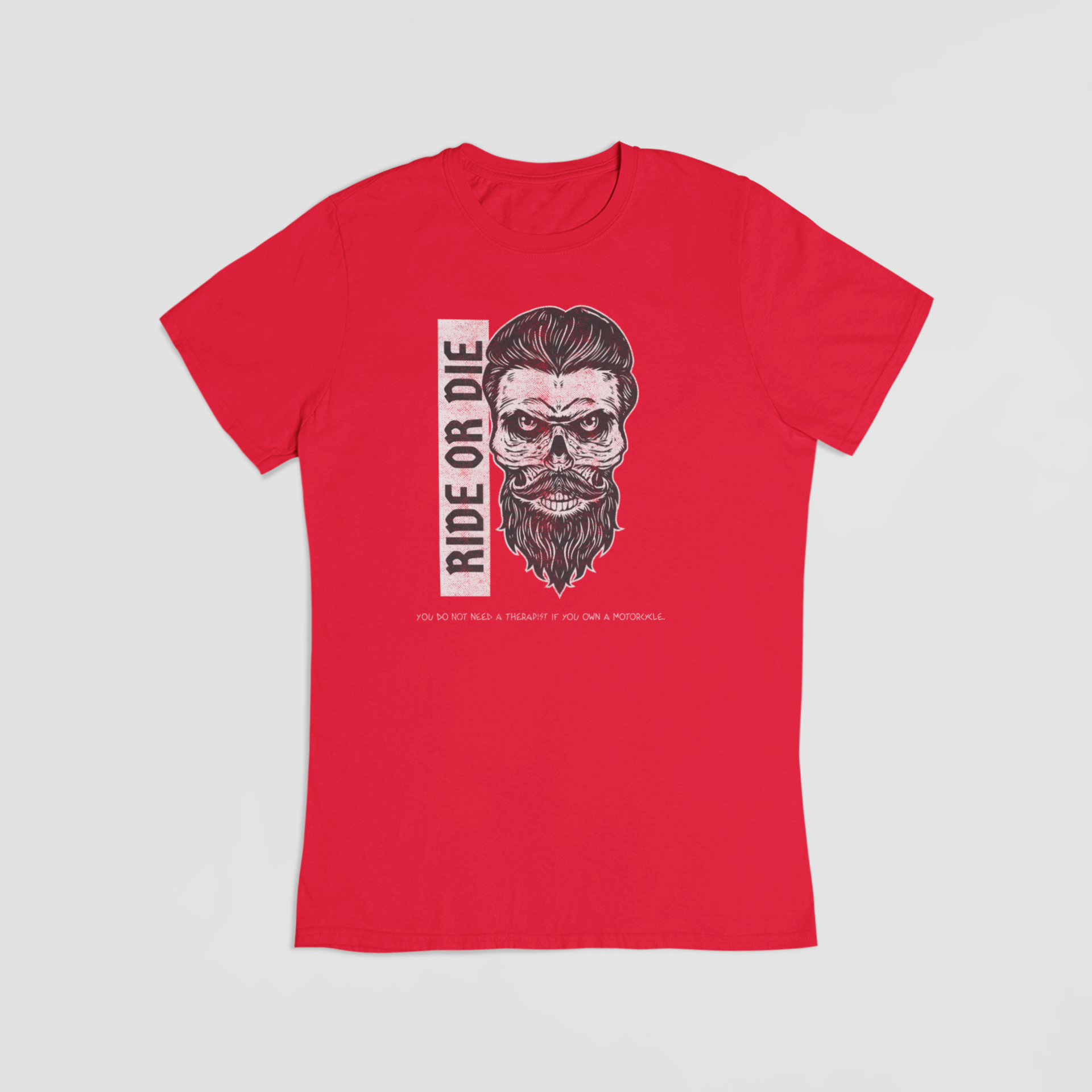 Ride or Die  Motorcykel rød t-shirt