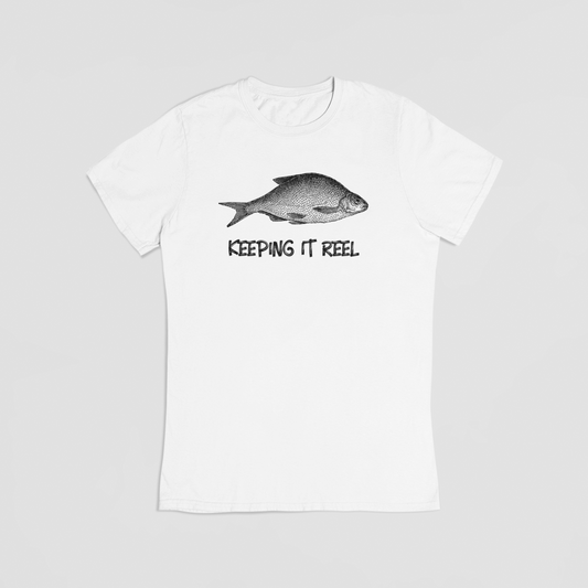 Hvid t-shirt med fisk