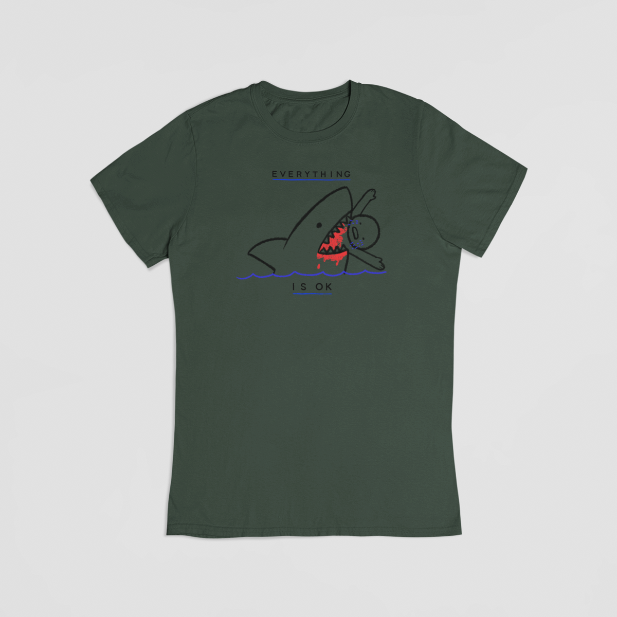 Shark Attack grøn T-shirt 