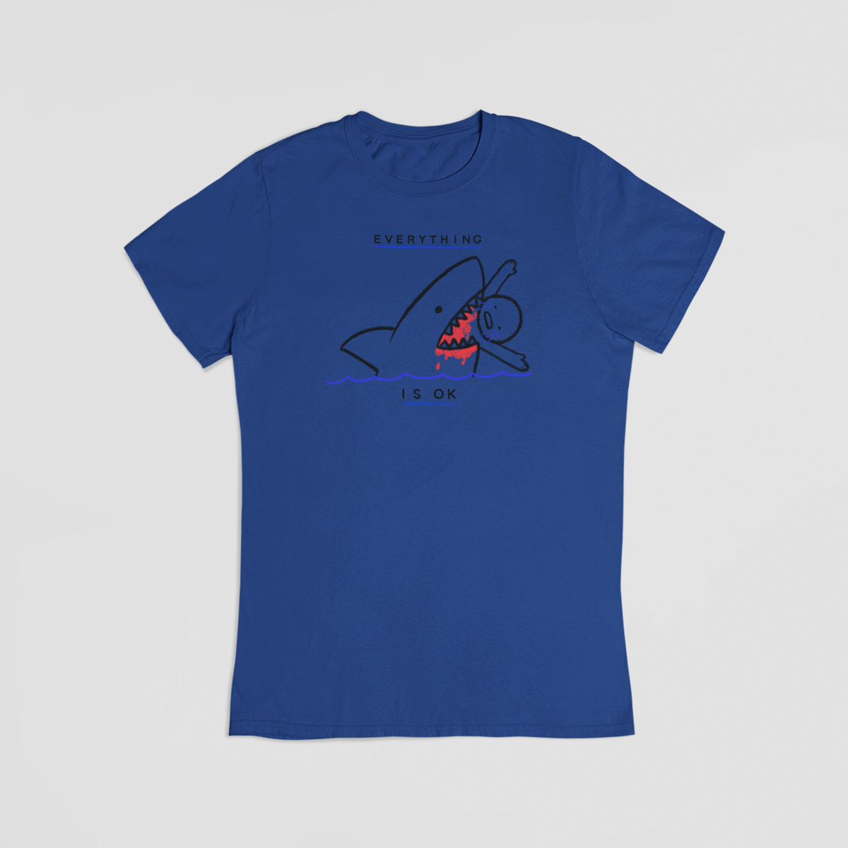 Shark Attack blå T-shirt 