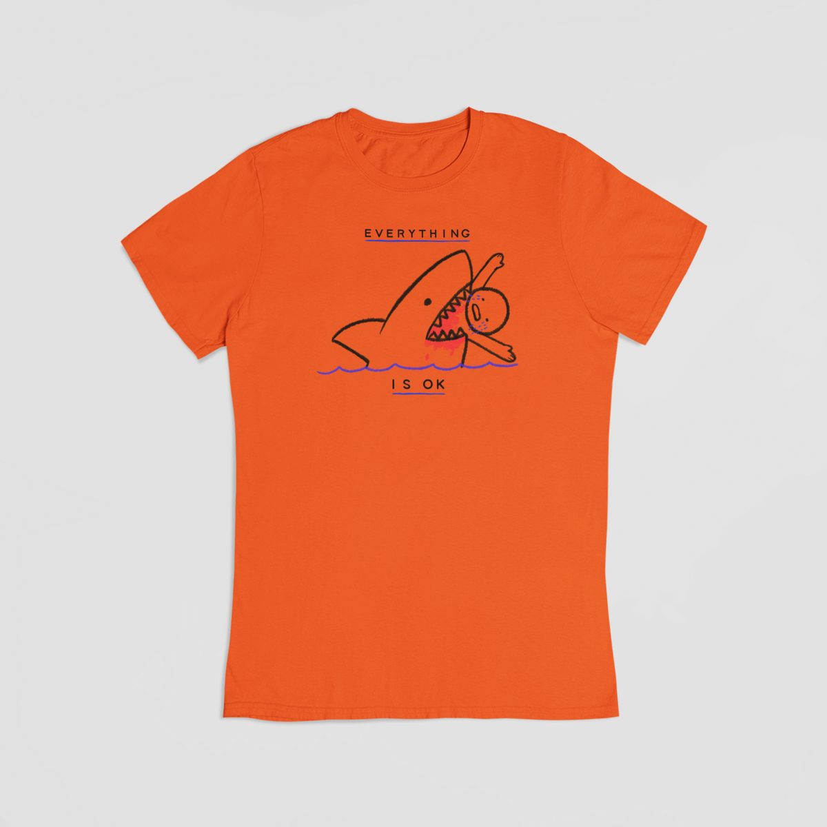 Shark Attack orange T-shirt 