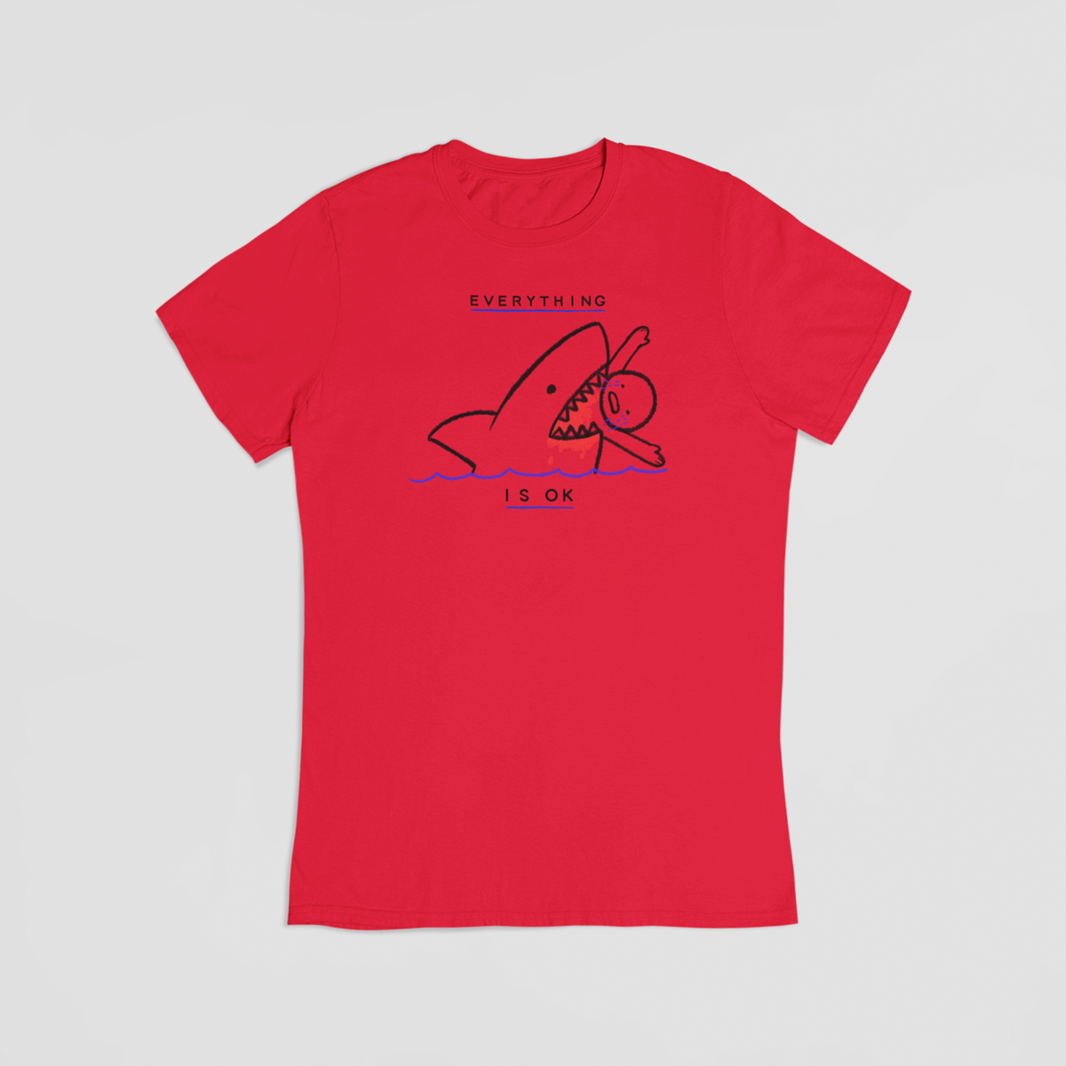 Shark Attack rød T-shirt 
