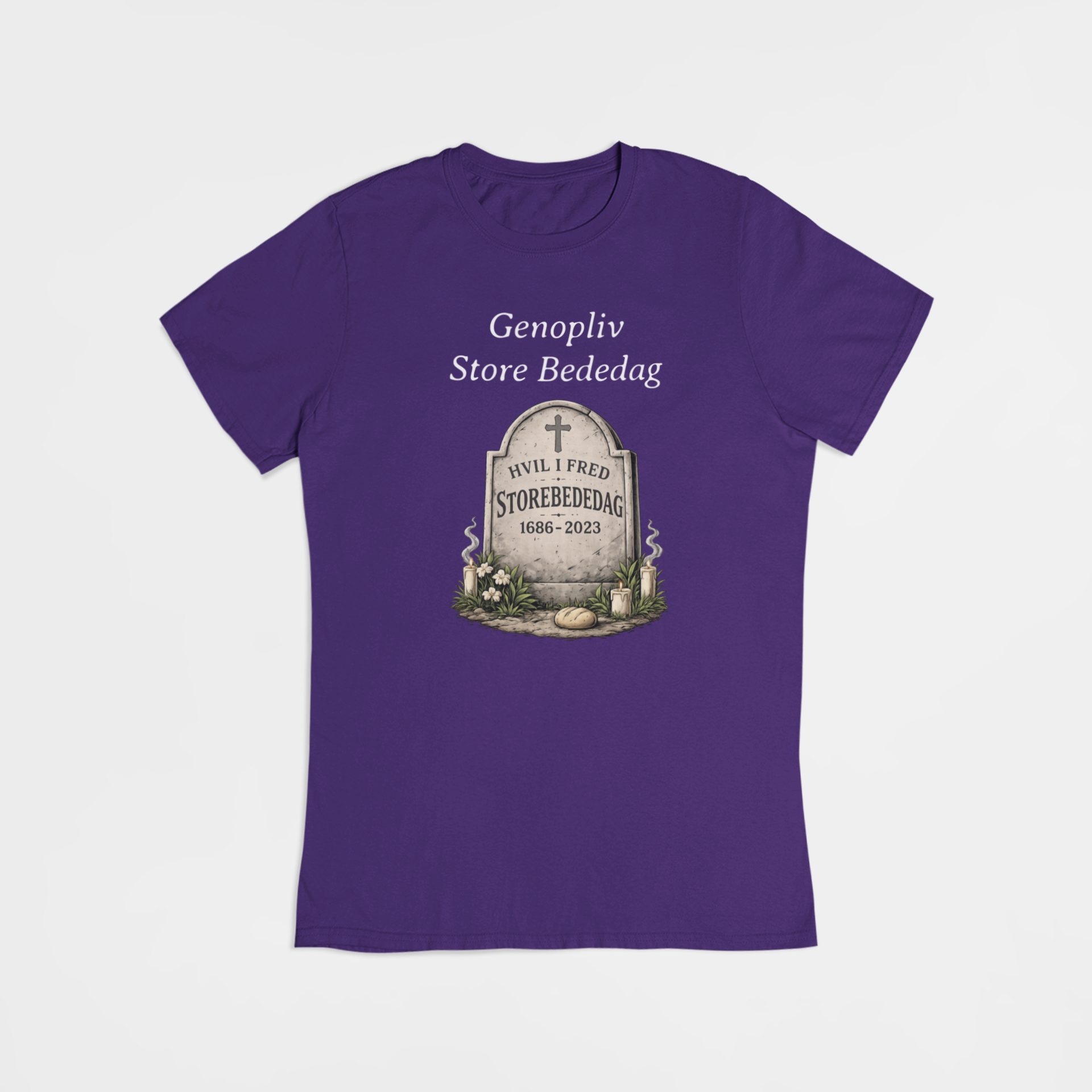 Genopliv Store bededag 1686-2023 lilla T-shirt