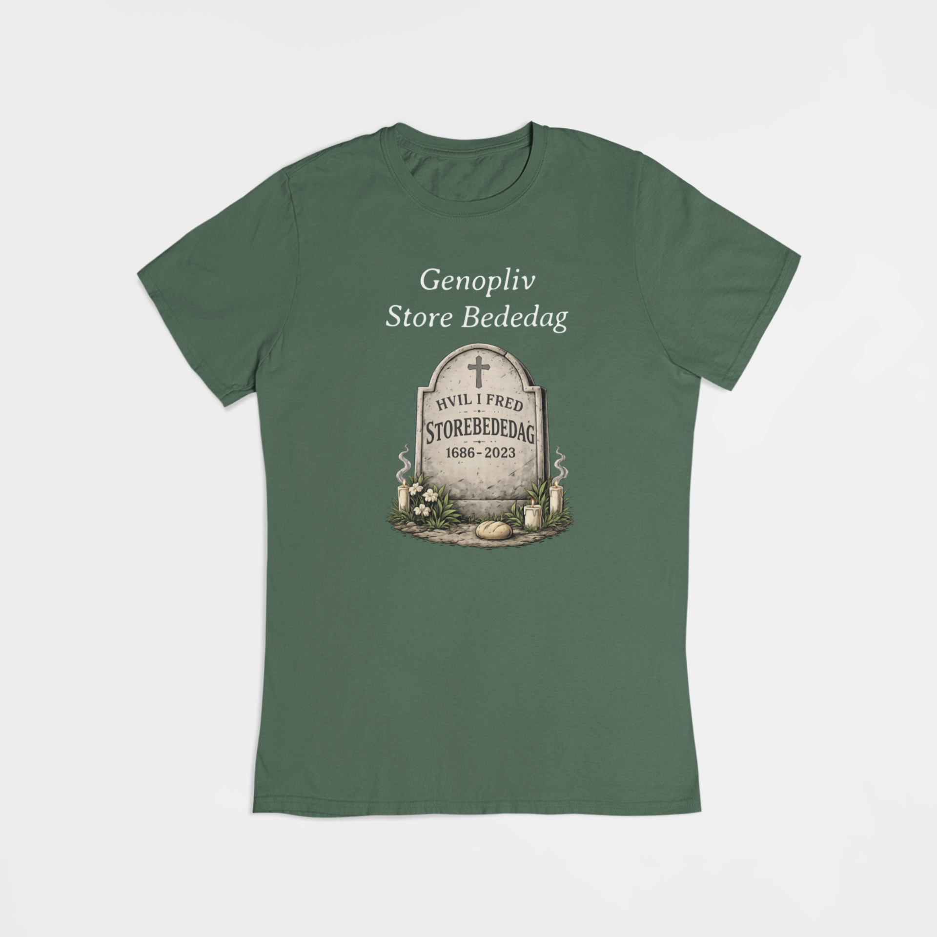 Genopliv Store bededag 1686-2023 grøn T-shirt