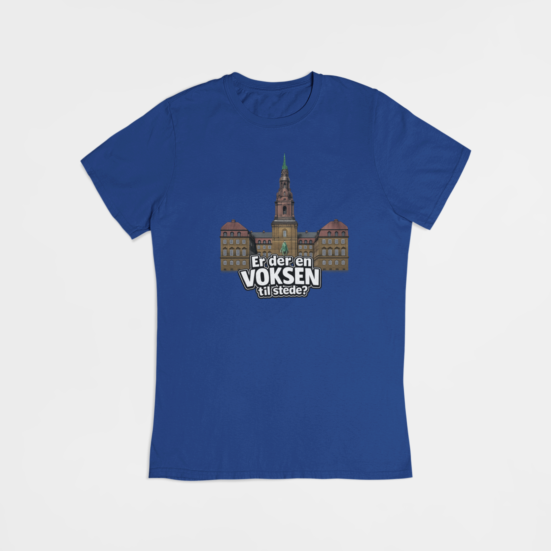 Blå T-shirt med Christiansborg – “Er der en voksen til stede?” | Valg 2026 