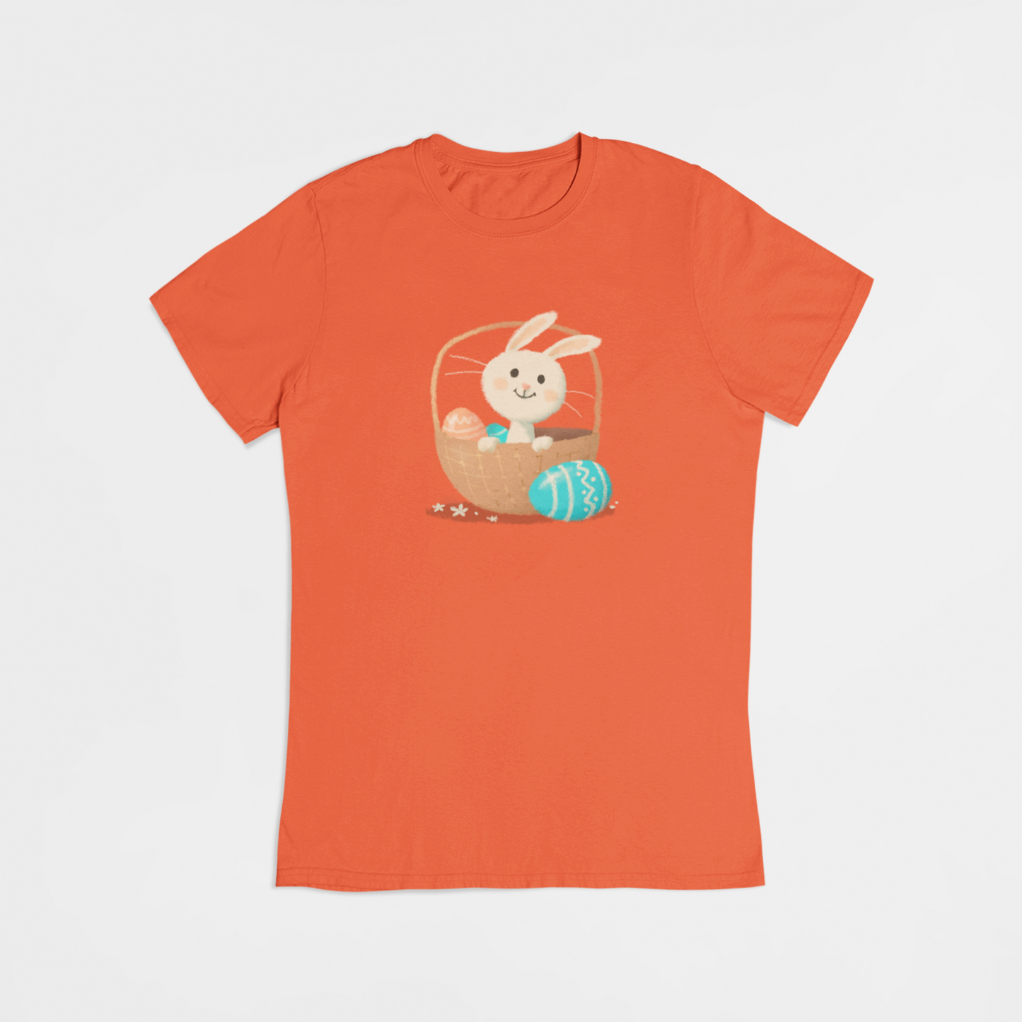 Påskehare i påskekurv - T-shirt - Coolshirts.dk