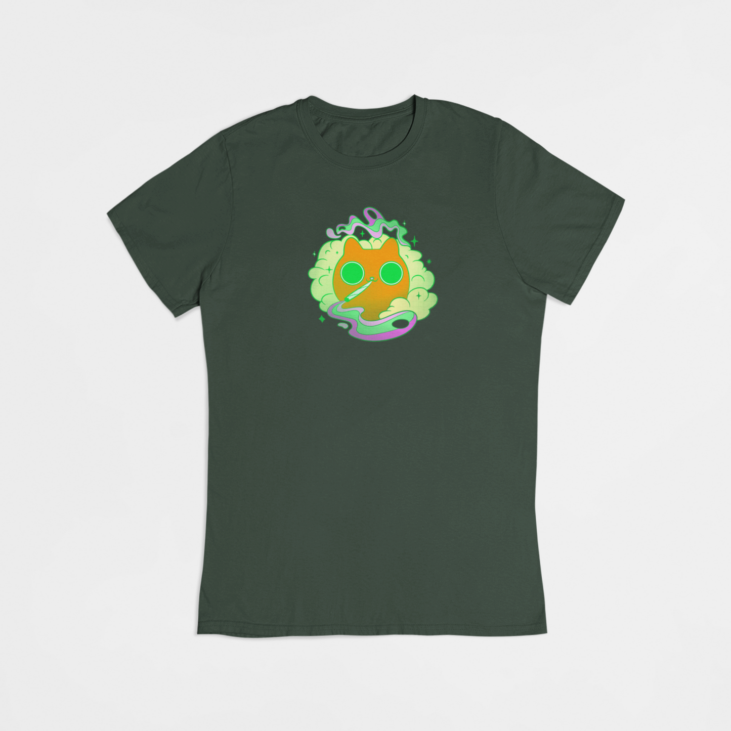 Skæv Kat - T-shirt - Coolshirts.dk