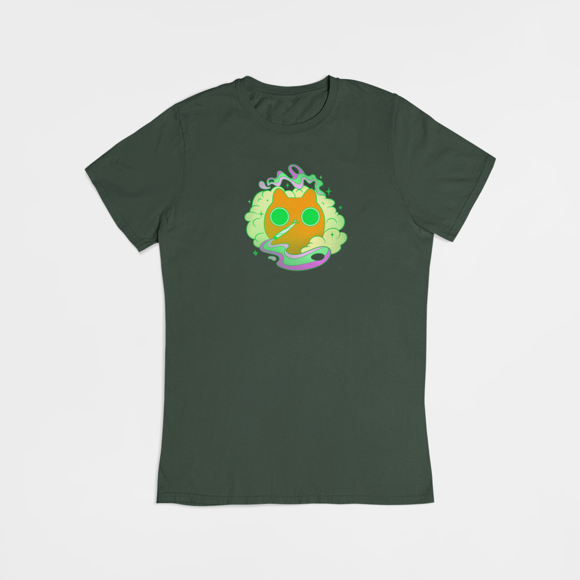 Skæv Kat - T-shirt - Coolshirts.dk