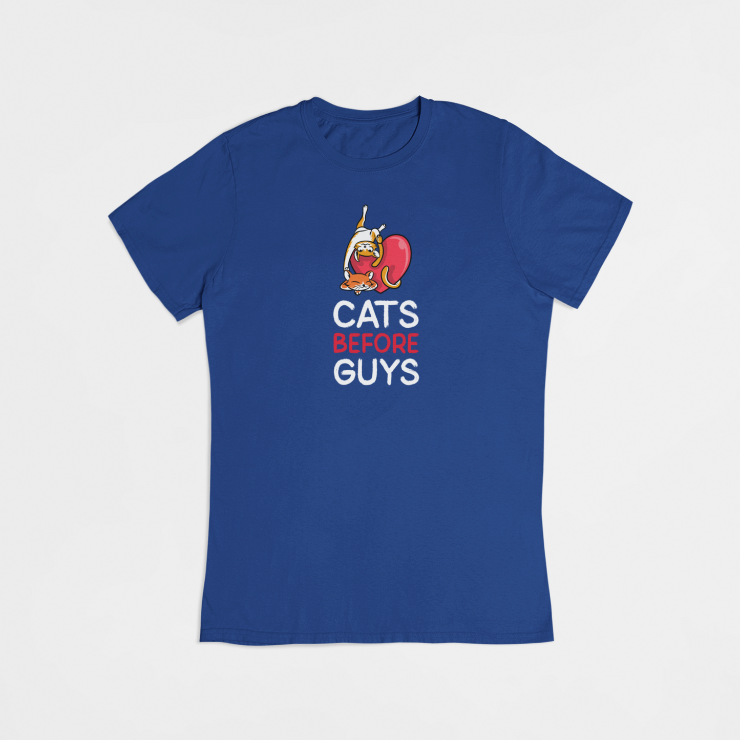 Cats Before Guys - T-shirt - Coolshirts.dk