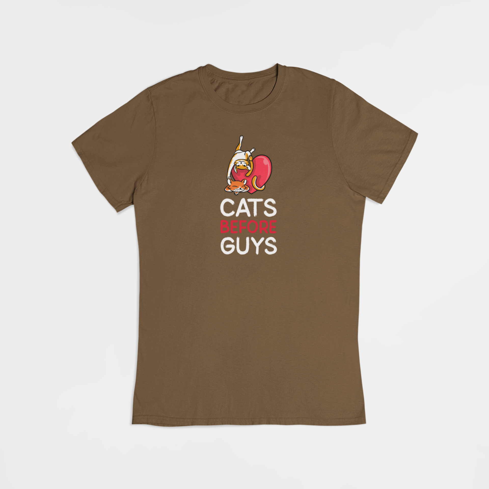 Cats Before Guys - T-shirt - Coolshirts.dk
