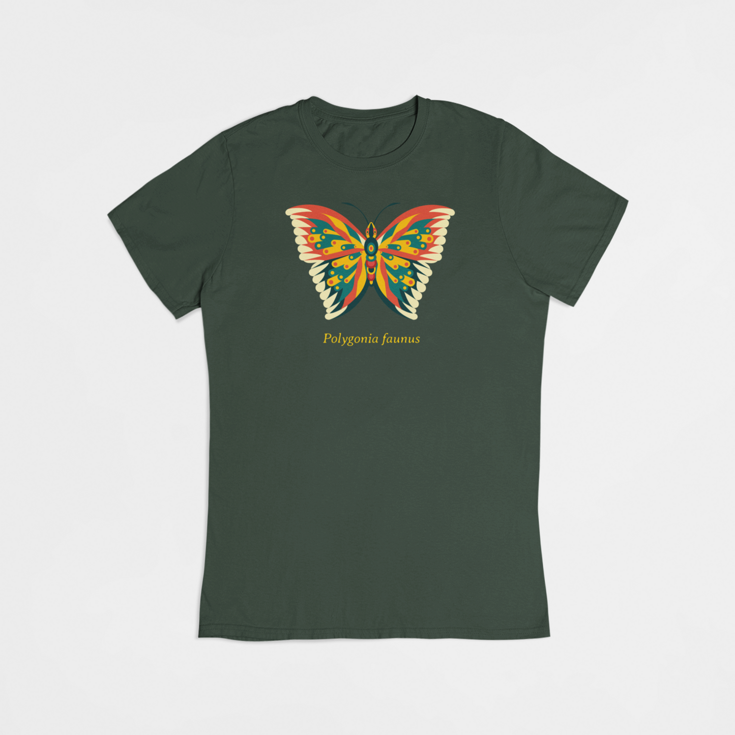 Sommerfugl (Polygonia faunus) - T-shirt - Coolshirts.dk