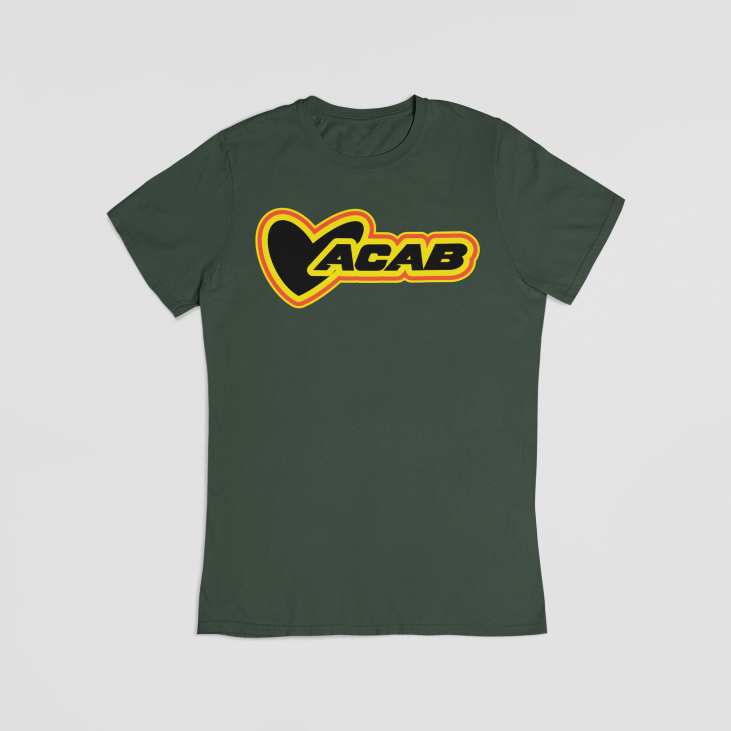 grøn Hjerte & ACAB T-shirt