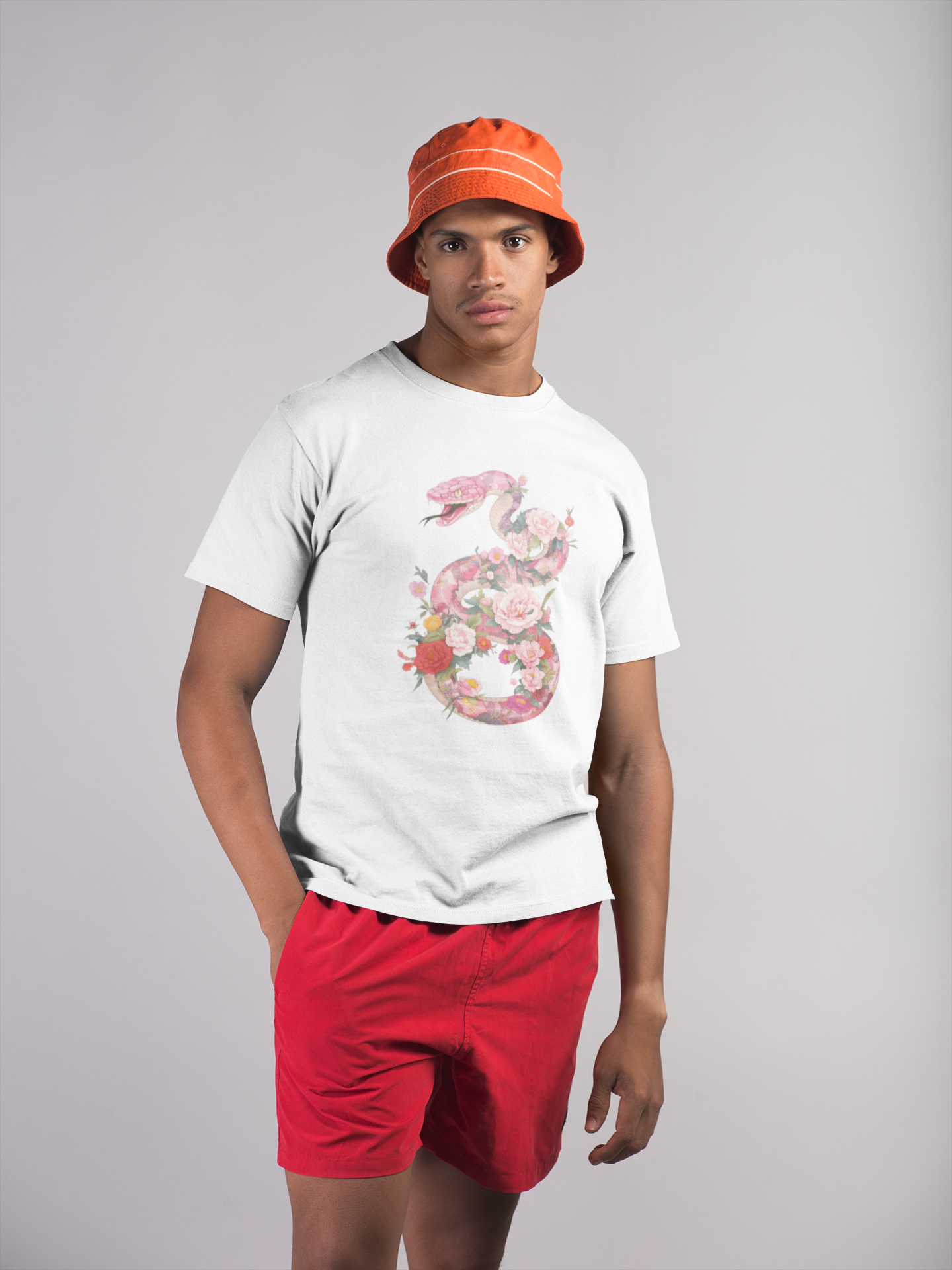 Blomster Slange - T-shirt - Coolshirts.dk