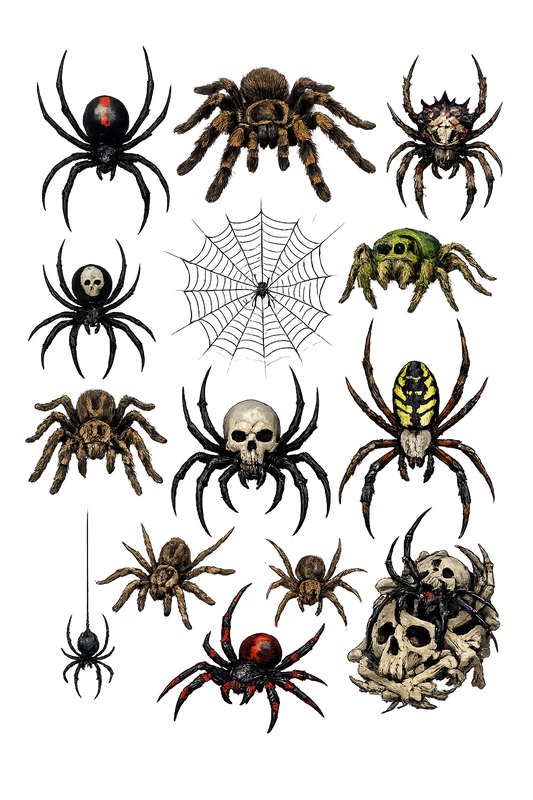 Edderkopper - Midlertidige tatoveringer