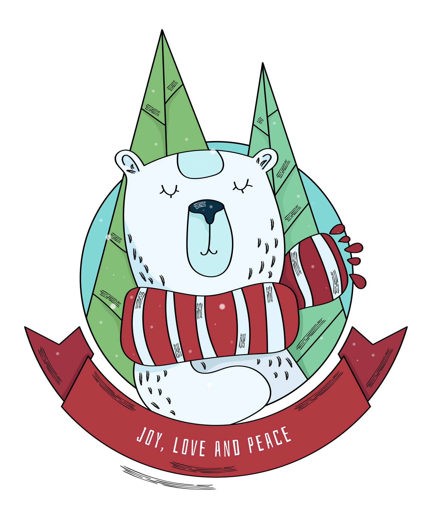 Jule isbjørn - T-shirt